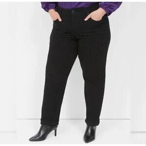 Lane Bryant Black Denim Rhinestone Embellished Jeans Plus Size 18